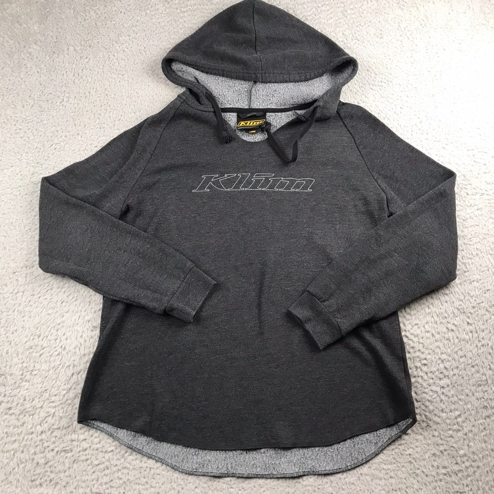 KLIM Coast Hoodie‎ Womens L Heather Gray V Neck Lighweight Pullover Sweater